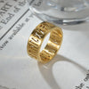 Wholesale Stainless Steel Hollow Ring With Viking Letter Pattern Electroplated For Men