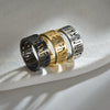 Wholesale Stainless Steel Hollow Ring With Viking Letter Pattern Electroplated For Men