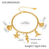 Wholesale Stainless Steel Hollow Seahorse Fishtail Marine Series Pendant Bracelet With 18K Real Gold Electroplating For Women Geometric Pattern