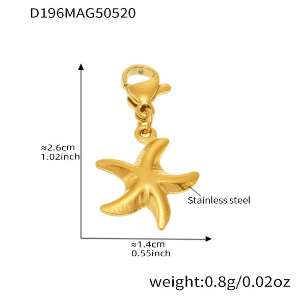 Wholesale Stainless Steel Hollow Seahorse Fishtail Marine Series Pendant Bracelet With 18K Real Gold Electroplating For Women Geometric Pattern