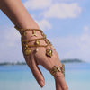 Wholesale Stainless Steel Hollow Seahorse Fishtail Marine Series Pendant Bracelet With 18K Real Gold Electroplating For Women Geometric Pattern