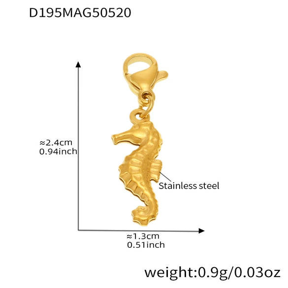 Wholesale Stainless Steel Hollow Seahorse Fishtail Marine Series Pendant Bracelet With 18K Real Gold Electroplating For Women Geometric Pattern
