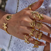 Wholesale Stainless Steel Hollow Starfish Open Ring Ocean Style Electroplated For Women