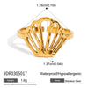Wholesale Stainless Steel Hollow Starfish Open Ring Ocean Style Electroplated For Women
