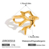 Wholesale Stainless Steel Hollow Starfish Open Ring Ocean Style Electroplated For Women