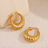 Wholesale Stainless Steel Hollow Twist Geometric Earrings For Women 18K Gold Plated