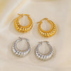 Wholesale Stainless Steel Hollow Twist Geometric Earrings For Women 18K Gold Plated