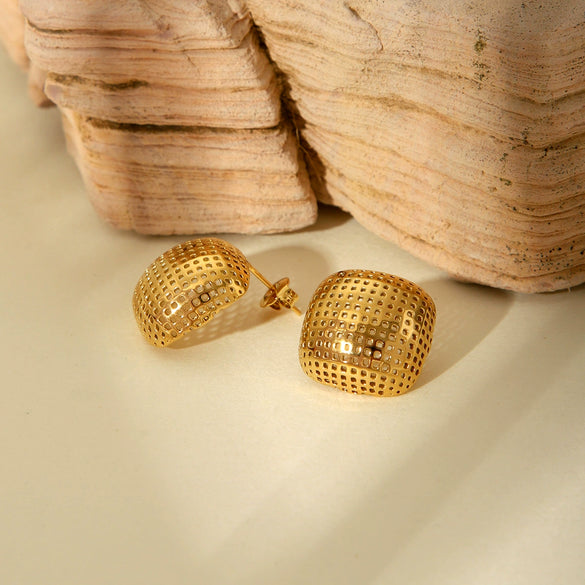 Wholesale Stainless Steel Hollowout Geometric Earrings For Women With Electroplating Treatment