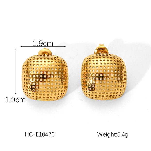 Wholesale Stainless Steel Hollowout Geometric Earrings For Women With Electroplating Treatment