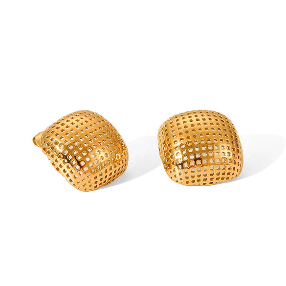 Wholesale Stainless Steel Hollowout Geometric Earrings For Women With Electroplating Treatment