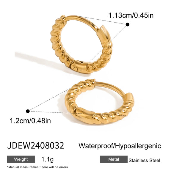 Wholesale Stainless Steel Hoop Earrings With Pearl Geometric Design Electroplated For Women