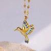 Wholesale Stainless Steel Hummingbird And Flower Pendant Jewelry With Inlaid Zircon Electroplated Necklace