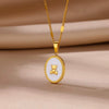 Wholesale Stainless Steel Hummingbird And Flower Pendant Jewelry With Inlaid Zircon Electroplated Necklace