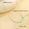 Wholesale Stainless Steel Imitation Pearl Dopamine Beaded Geometric Style Necklace Bracelet Electroplated
