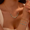 Wholesale Stainless Steel Imitation Pearl Dopamine Beaded Geometric Style Necklace Bracelet Electroplated