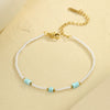 Wholesale Stainless Steel Imitation Pearl Dopamine Beaded Geometric Style Necklace Bracelet Electroplated