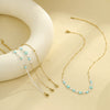 Wholesale Stainless Steel Imitation Pearl Dopamine Beaded Geometric Style Necklace Bracelet Electroplated