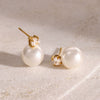 Wholesale Stainless Steel Imitation Pearl Earrings With Geometric Design And Electroplating For Women