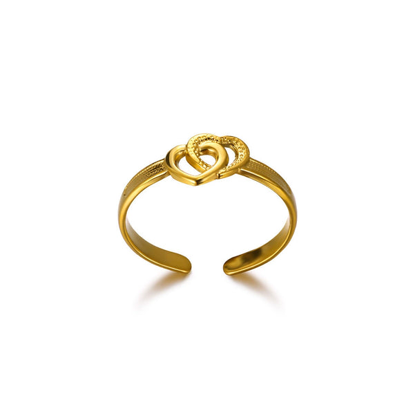 Wholesale Stainless Steel Imitation Pearl Flower Geometric Leaf Open Ring Jewelry Electroplated For Women