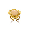 Wholesale Stainless Steel Imitation Pearl Flower Geometric Leaf Open Ring Jewelry Electroplated For Women