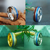 Wholesale Stainless Steel Inlaid Carbon Fiber Double Ring With Color Contrast And Epoxy Treatment For Men