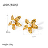 Wholesale Stainless Steel Inlaid Pearl Flower Earrings Jewelry With Electroplating And Ins Style
