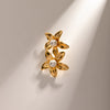 Wholesale Stainless Steel Inlaid Pearl Flower Earrings Jewelry With Electroplating And Ins Style