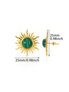 Wholesale Stainless Steel Inlaid Turquoise Sunflower Earrings With Electroplating Treatment For Women