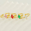 Wholesale 316L Stainless Steel Inlaid Zircon Geometric Horse Eye Ring For Women Electroplated Loose Mouth Light Luxury