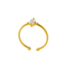 Wholesale 316L Stainless Steel Inlaid Zircon Geometric Horse Eye Ring For Women Electroplated Loose Mouth Light Luxury