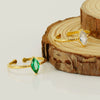Wholesale 316L Stainless Steel Inlaid Zircon Geometric Horse Eye Ring For Women Electroplated Loose Mouth Light Luxury