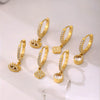 Wholesale Stainless Steel Inlaid Zircon Geometric Multielement Women's Earrings With 18K Gold Plated Finish