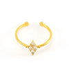 Wholesale Stainless Steel Inlaid Zircon Geometric Open Ring For Women Electroplated