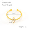 Wholesale Stainless Steel Inlaid Zircon Geometric Open Ring For Women Electroplated