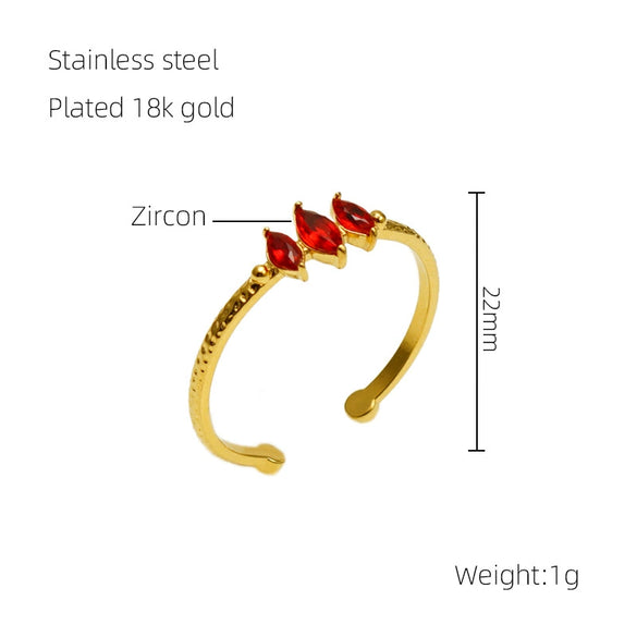 Wholesale 316L Stainless Steel Inlaid Zircon Geometric Ring For Women With Electroplating