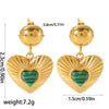 Wholesale Stainless Steel Inlaid Zircon Heart Shape Lovely Women's Earrings