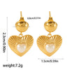 Wholesale Stainless Steel Inlaid Zircon Heart Shape Lovely Women's Earrings
