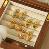 Wholesale Stainless Steel Inlaid Zircon Heart Shape Lovely Women's Earrings