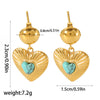 Wholesale Stainless Steel Inlaid Zircon Heart Shape Lovely Women's Earrings