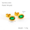 Wholesale 316L Stainless Steel Inlaid Zircon Oval Women's Geometric Electroplated Light Luxury Earrings