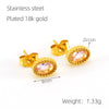 Wholesale 316L Stainless Steel Inlaid Zircon Oval Women's Geometric Electroplated Light Luxury Earrings