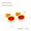 Wholesale 316L Stainless Steel Inlaid Zircon Oval Women's Geometric Electroplated Light Luxury Earrings