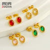 Wholesale 316L Stainless Steel Inlaid Zircon Oval Women's Geometric Electroplated Light Luxury Earrings