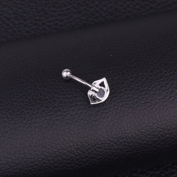 Wholesale Stainless Steel Inlaid Zircon Sexy Lips Belly Button Umbilical Ring For Women