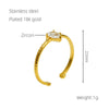 Wholesale Stainless Steel Inlaid Zircon Water Drop Geometric Open Mouth Women's Ring With Electroplating