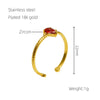 Wholesale Stainless Steel Inlaid Zircon Water Drop Geometric Open Mouth Women's Ring With Electroplating