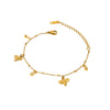 Wholesale Stainless Steel Ins Style Geometric Insect Round Diamond Tassel Pendant 18K Gold Plated Bracelet For Women
