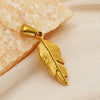 Wholesale Stainless Steel Ins Style Geometric Vacuum Plated Feather Pendant Necklace And Bracelet Accessories
