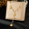 Wholesale Stainless Steel Insect Animal Fresh And Simple Style Yshaped Chain Necklace With Electroplating