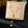 Wholesale Stainless Steel Insect Animal Fresh And Simple Style Yshaped Chain Necklace With Electroplating